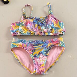 NWOT Art Class Tropical Print Kids Bikini
